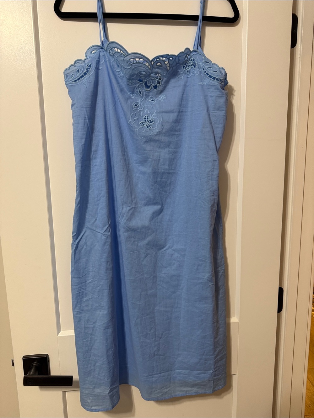 Wayf Light Blue Lace-Trim Slip Chemise
